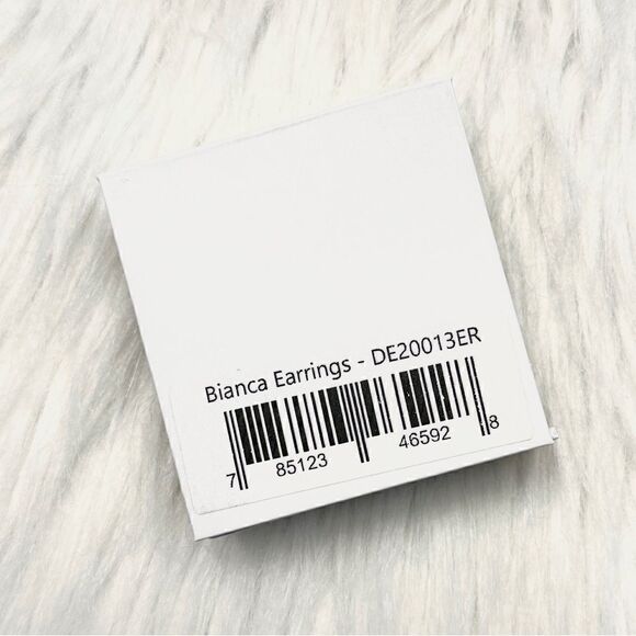 Cate & Chloe Bianca 18k White Gold Plated Silver Hoop Earrings New in Box - Picture 5 of 6